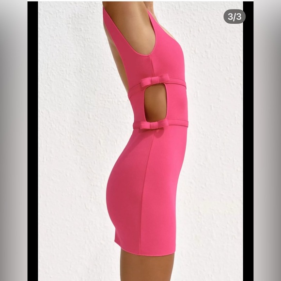 Zara Hot Pink Dress With Bow Detail - Picture 3 of 7